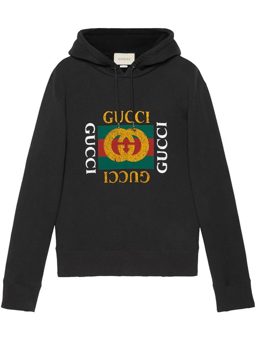 Sweatshirt Gucci Logo-Sequinned Hoodie Black Sort | 646953 XJE0D 1043