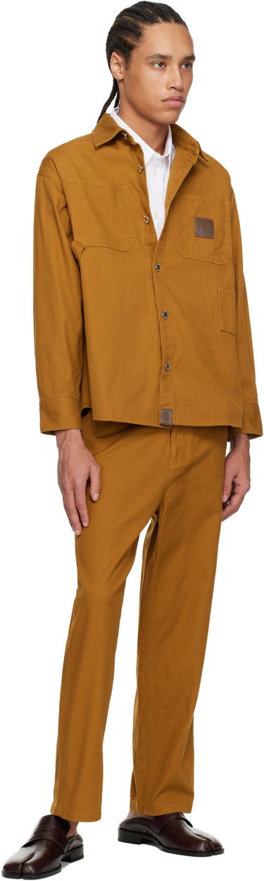 Skjorte BAPE Bathing Ape Logo Canvas Work Shirt Brun | 001SHK801305M, 3