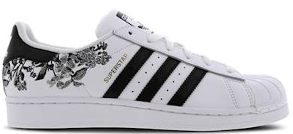 Sneakers og sko adidas Originals Superstar Flower Embroidery White Black (Women's) Grå | CG6407, 0