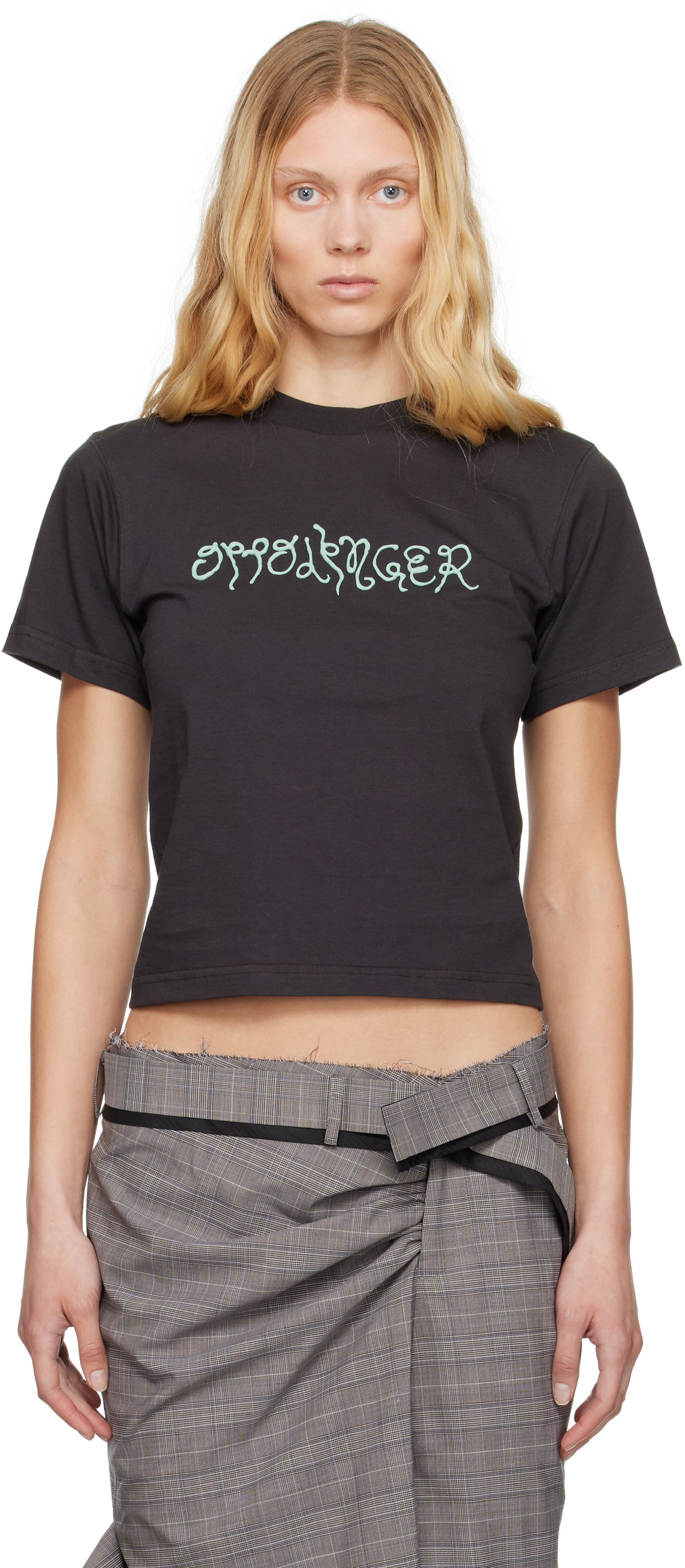 T-shirt Ottolinger Ottolinger Fitted Puff Paint T-Shirt Sort | 115-101915-01, 0