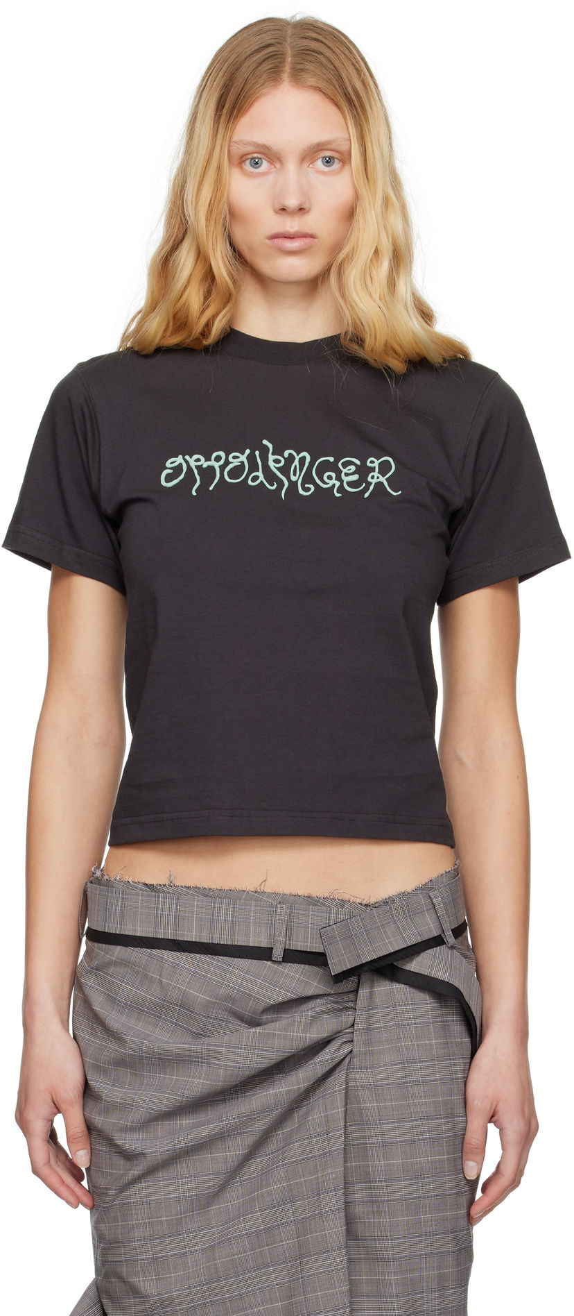 T-shirt Ottolinger Ottolinger Fitted Puff Paint T-Shirt Sort | 115-101915-01