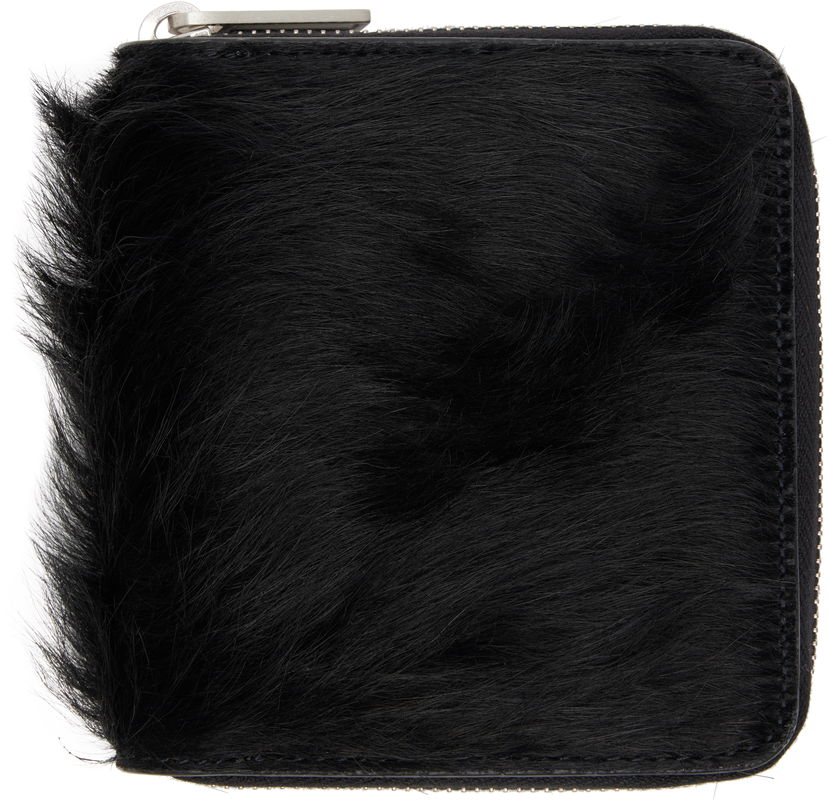 Tegnebog Rick Owens Concordians Furry Zipped Wallet Sort | RR02E1416 LHL