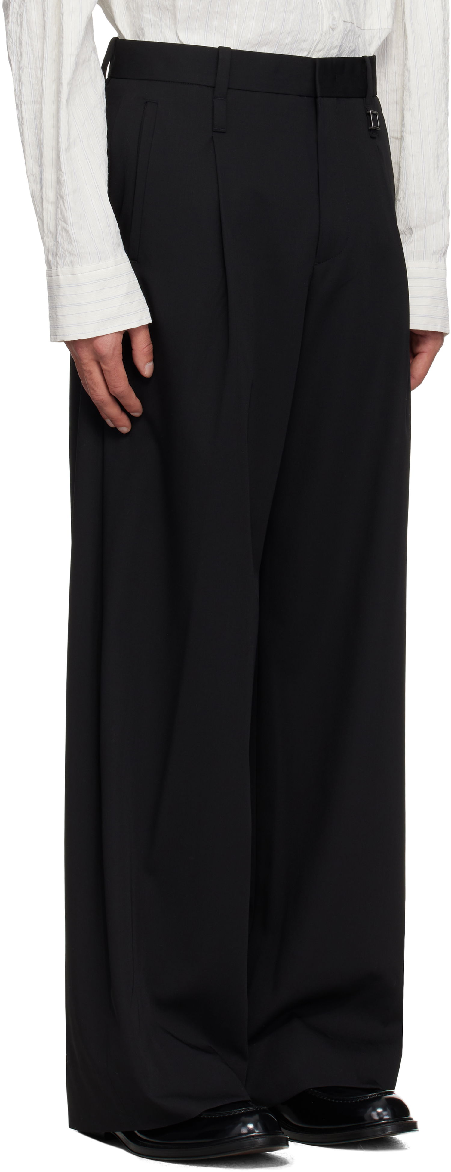 Bukser WOOYOUNGMI WOOYOUNGMI Wool Wide Leg Trousers Sort | W251PT03, 1