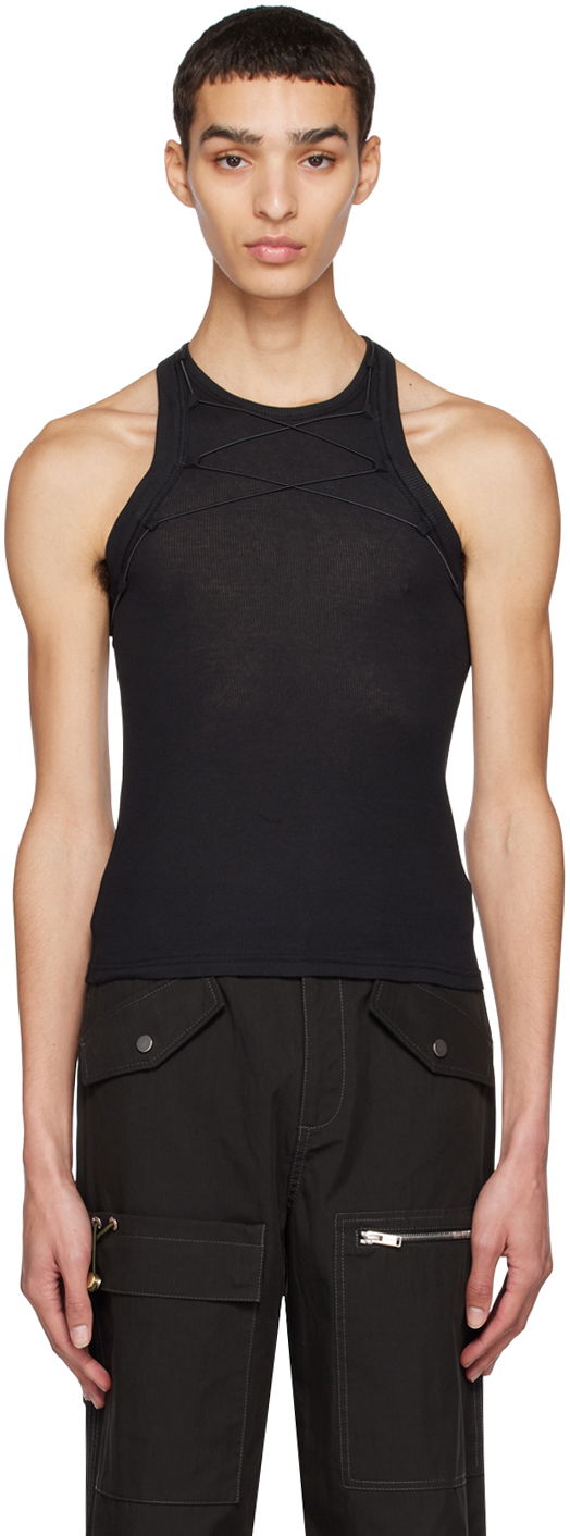 Tanktop Dion Lee Lace Tank Top Sort | C3099R23