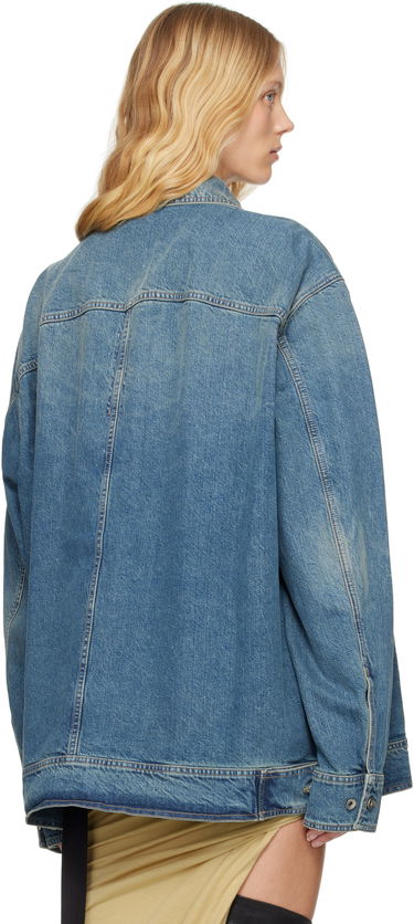 Jakke Rick Owens Rick Owens DRKSHDW Hollywood Jumbo Worker Denim Jacket Blå | DS01E3706 DWB, 2