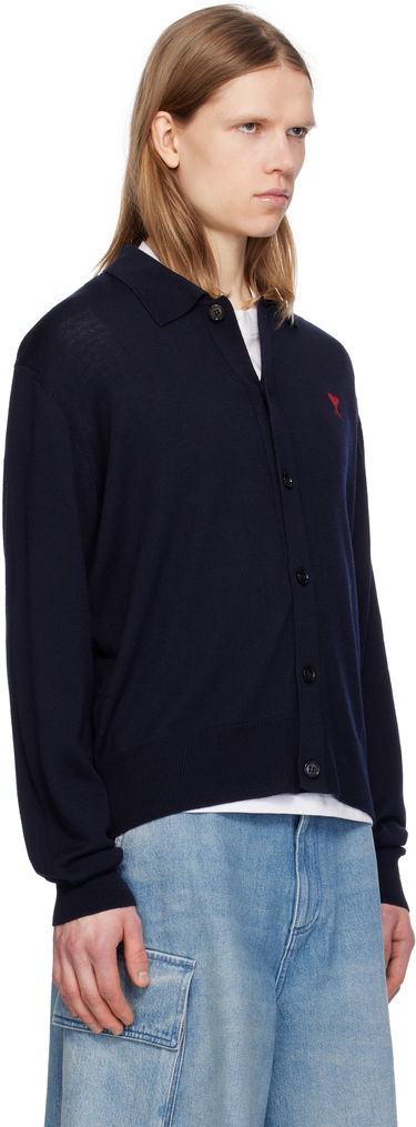 Sweater AMI AMI de Coeur Cardigan Sort | HKC211.KN0025, 4