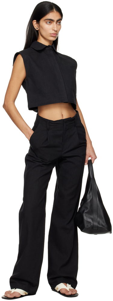 Bukser Loulou de Saison Loulou de Saison Jiva Wide-Leg Trousers Sort | JIVA, 3