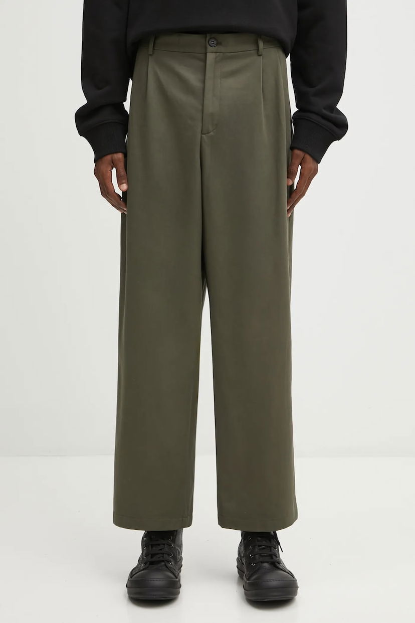 Bukser MAISON KITSUNÉ Relaxed Pleated Pants Grøn | PM01125WW9043