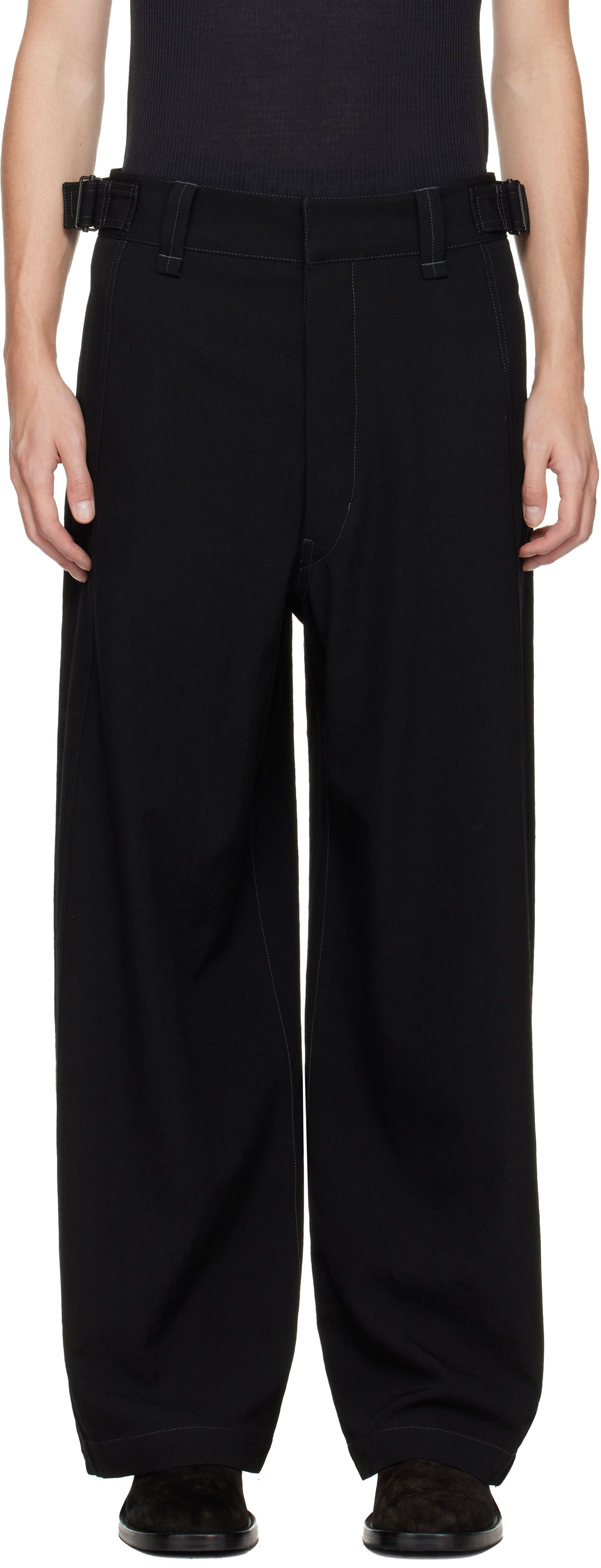 Bukser LEMAIRE LEMAIRE Maxi Utility Trousers Sort | PA1249 LF1457, 0