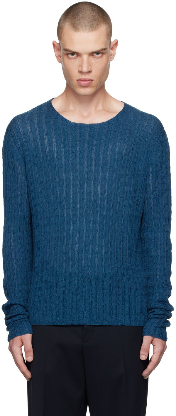 Sweater The Row Knitted Slim Fit Sweater Blå | 683-Y756, 0