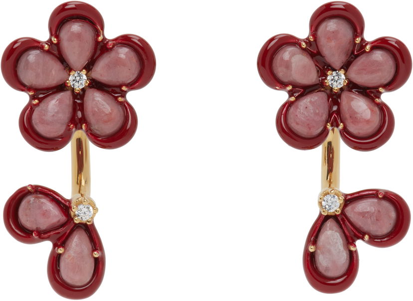 Øreringe Bottega Veneta Bottega Veneta Flower Drop Earrings Rød | 804878 V53E1