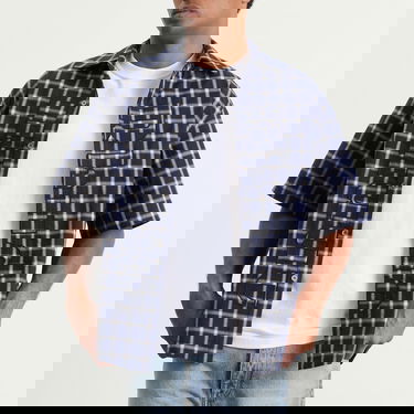 Skjorte Rhude Rhude Center Logo Button Up Shirt, Size Large Mørkeblå | RHPF25SR05012-3076, 2