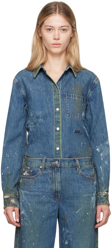 Skjorte Helmut Lang Helmut Lang Painted Denim Shirt Blå | O05DW102, 0