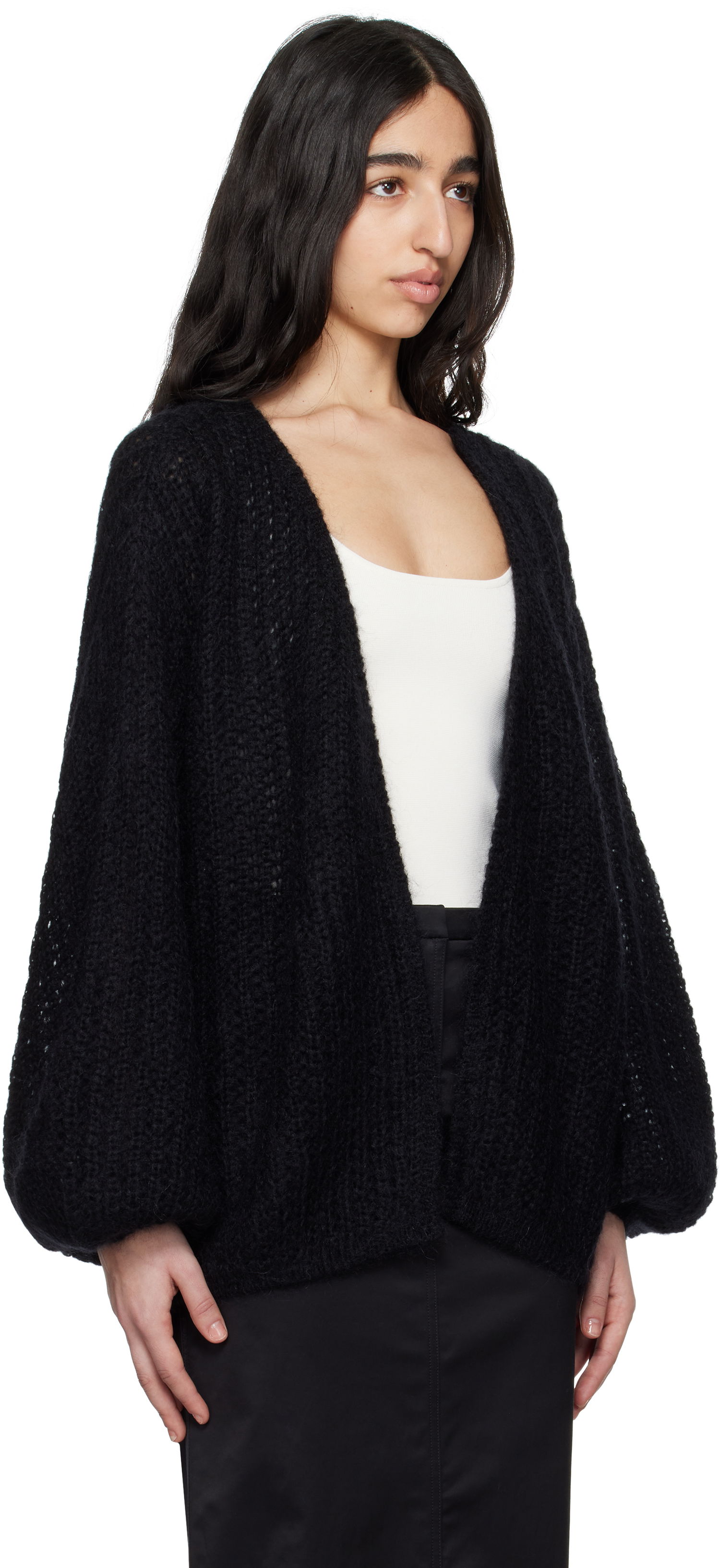 Sweater TOTEME TOTEME Puffed Cardigan Sort | 252-WRT0465-YA0160, 1