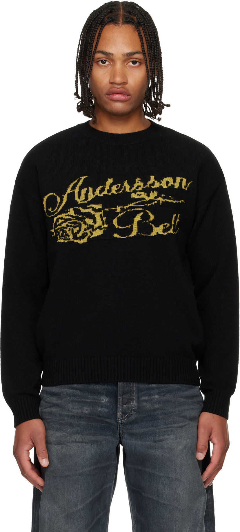 Sweater Andersson Bell Cashmere Rose Crew-Neck Sweater Sort | atb1372u