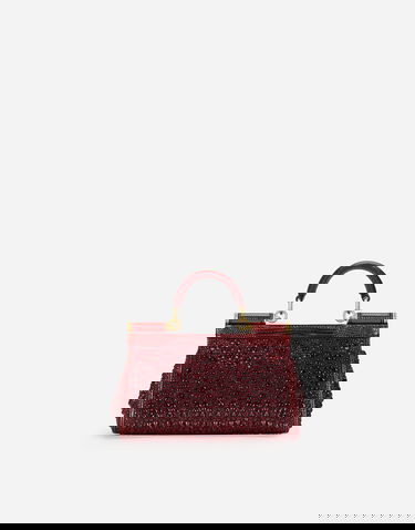 Håndtaske Dolce & Gabbana Dolce & Gabbana Small Sicily Crystal Embellished Handbag Bourgogne | BB7116A56458Q132, 3