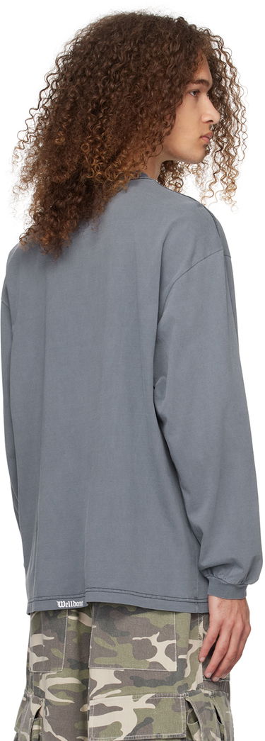 T-shirt We11done Monster Graphic Long Sleeve T-Shirt Blå | WD-TT0-24-718-U-NV, 2