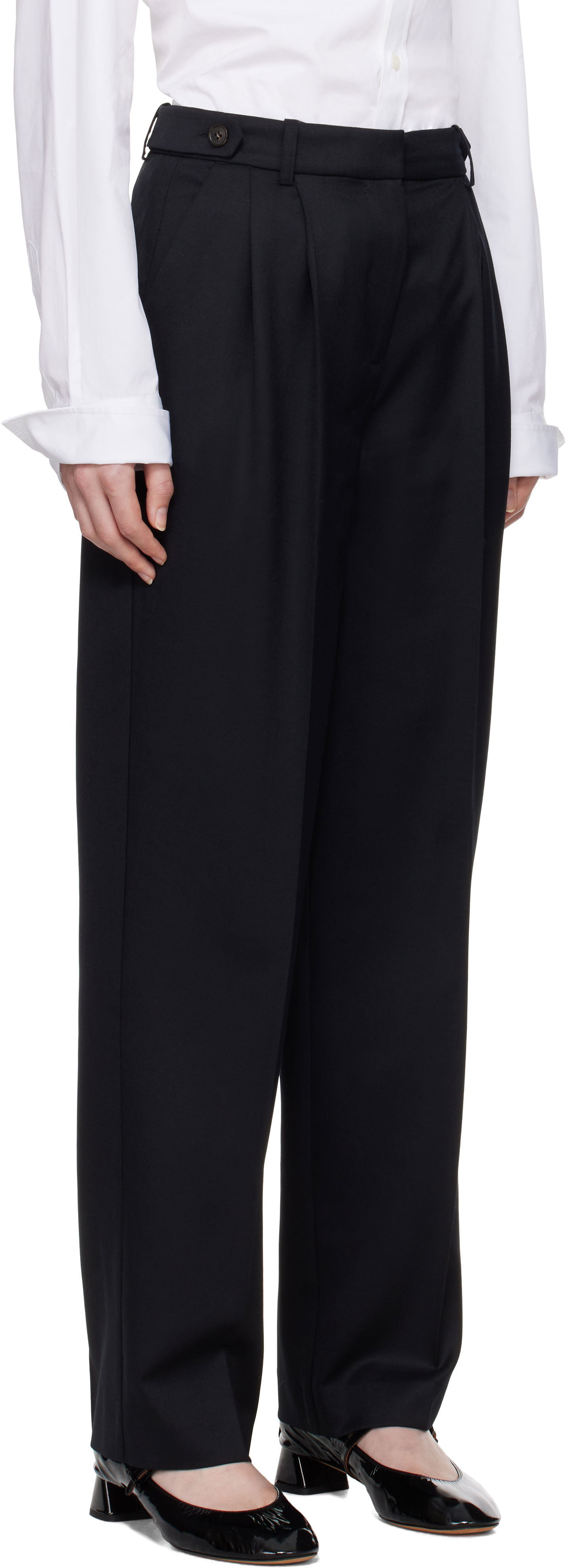 Bukser A.P.C. A.P.C. Joseon Pleated Trousers Sort | WOAPO-F08475, 1