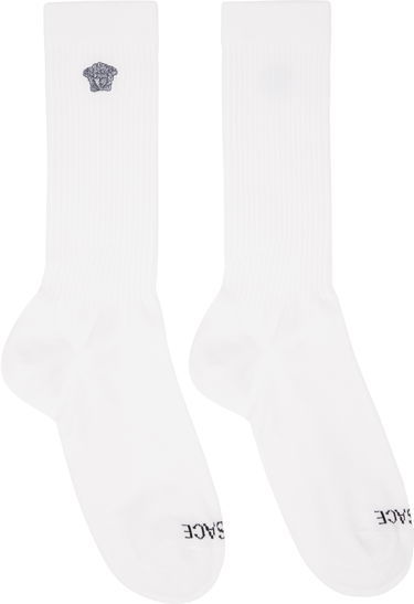 Sokker Versace Versace Embroidered Medusa Ribbed Socks Hvid | 1008835_1A13105, 0