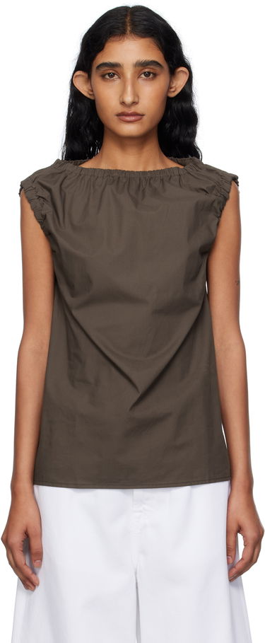 Tanktop Baserange Baserange Mia Gathered Blouse Brun | TSMI-PO-AU25, 0