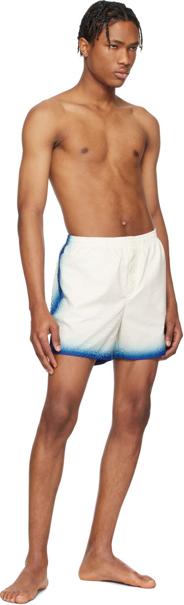 Badetøj Casablanca Casablanca Printed Jacquard Monogram Swim Shorts Hvid | MS25-TR-224-01, 4