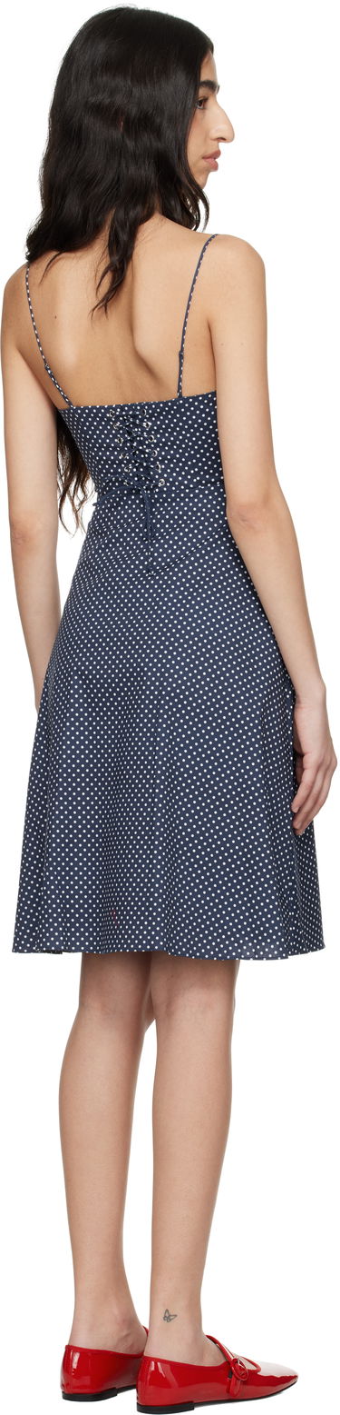 Kjole GUIZIO Guizio Margaux Polka Dot Midi Dress Mørkeblå | S25422W089, 2
