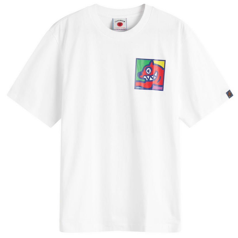 T-shirt BBC IceCream Pop Art Running Dog Graphic Tee Hvid | IC25256-WHT