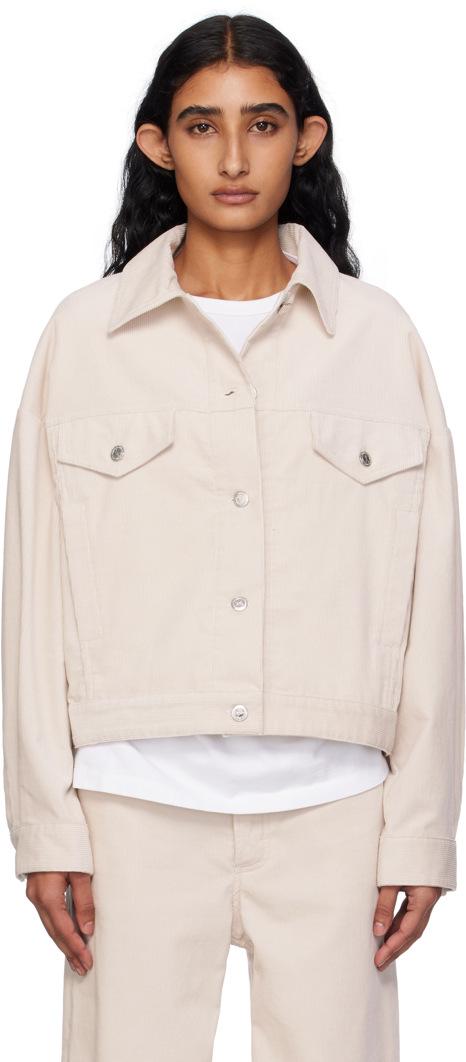 Jakke A.P.C. A.P.C. Cally Cropped Corduroy Jacket Beige | COHHO-F02905, 0