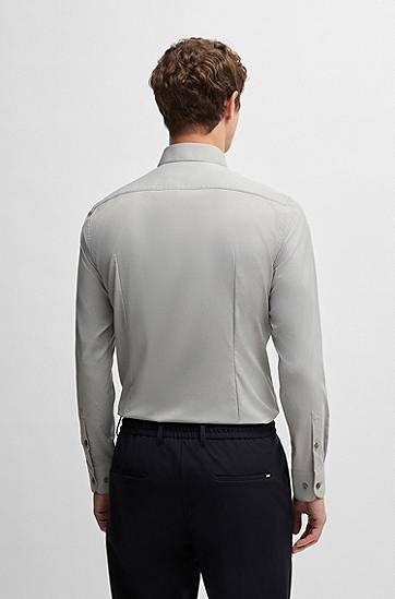 Skjorte BOSS Men's Slim Fit Performance-Stretch Shirt Grå | 50539403, 1