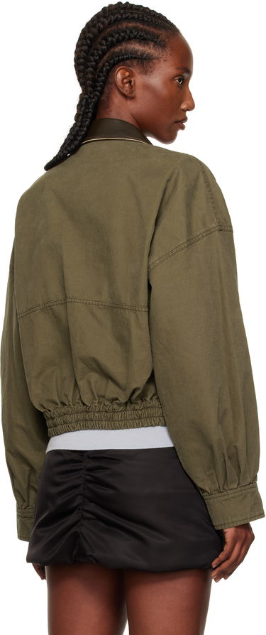 Jakke We11done We11done Leather Collar Cropped Jacket Grøn | WD-JP2-25-063-W-KK, 2