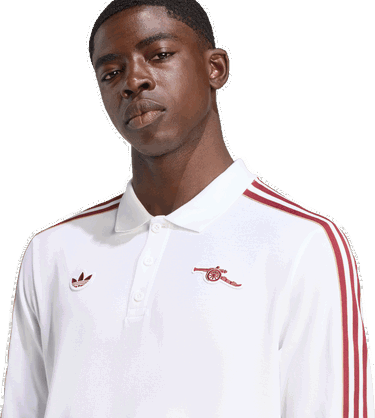 Polo skjorte adidas Performance Arsenal Terrace Icons Long Sleeve Polo Hvid | JM9396, 2