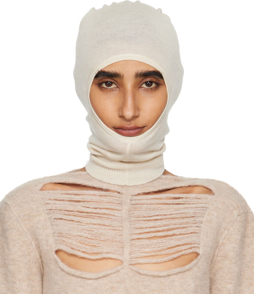 Hat Rick Owens Rick Owens Concordians Skull Balaclava Hvid | RP02E4478 M