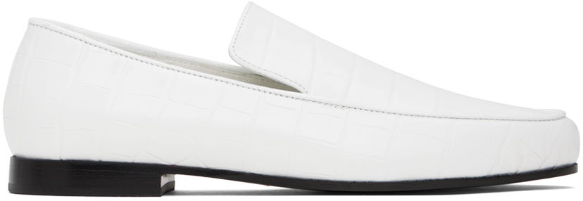 Tøj TOTEME TOTEME 'The Croco Oval' Loafers Hvid | 234-WAS813-LE0023