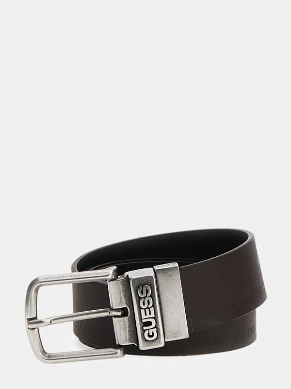 Bælter GUESS Genuine Leather Reversible Belt Sort | M4RZ01L0TY0, 0