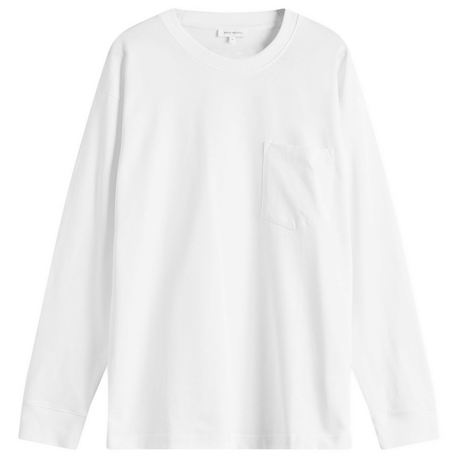 T-shirt NORSE PROJECTS Norse Projects Standard Heavy Loose Long Sleeve T-Shirt Hvid | N10-0213-0001, 0
