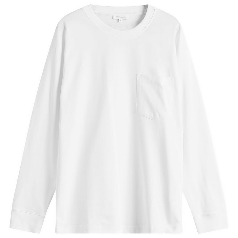 T-shirt NORSE PROJECTS Norse Projects Standard Heavy Loose Long Sleeve T-Shirt Hvid | N10-0213-0001