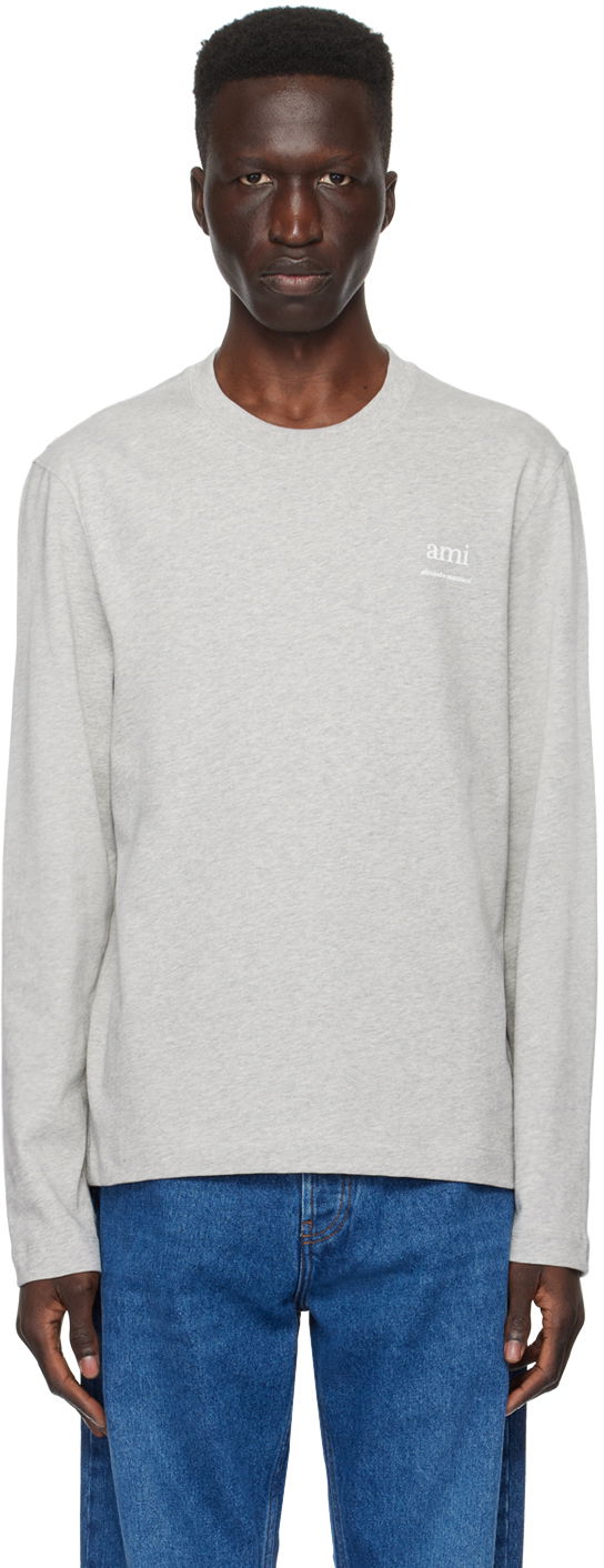T-shirt AMI Paris Bonded T-Shirt Grå | UTS224.726