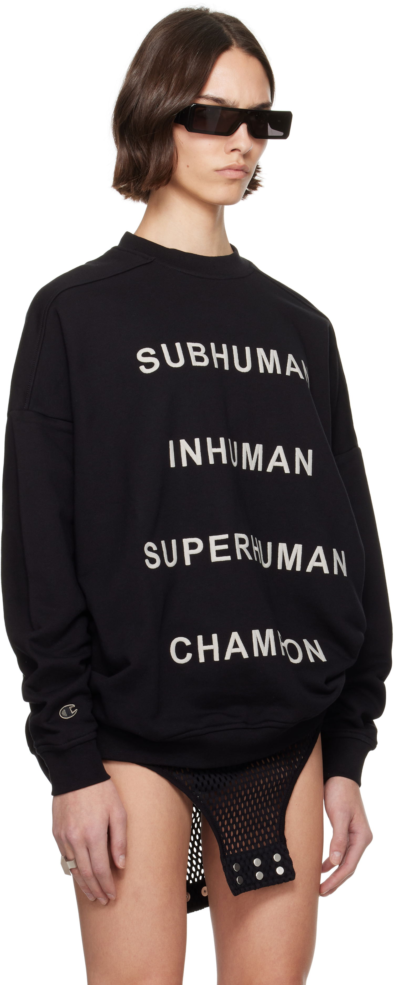 Sweatshirt Rick Owens Rick Owens Champion Edition Jumbo Sweatshirt Sort | CW01E1669 CHFE, 1