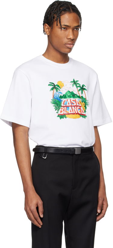 T-shirt Casablanca Casablanca Casa Beach Wave Printed Oversized T-Shirt XXL Hvid | MS25-JTS-027-02, 2