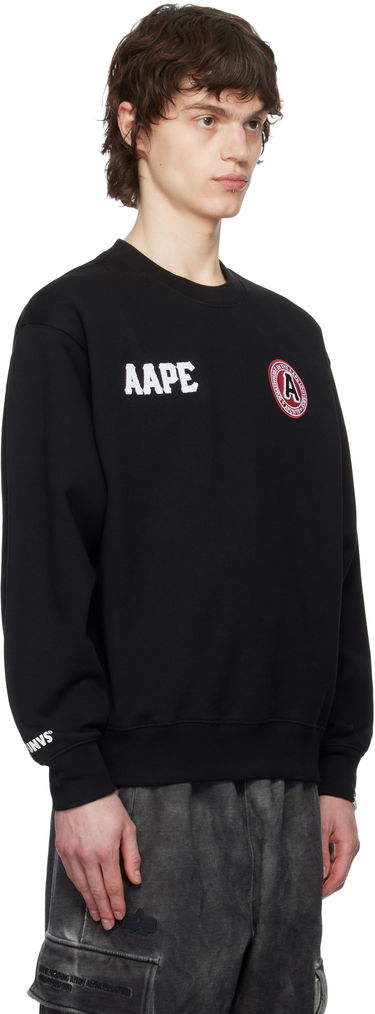 Sweatshirt AAPE by A Bathing Ape AAPE by A Bathing Ape Logo Patch Crewneck Sweatshirt Sort | AAPSWMC337XXNBKX, 1