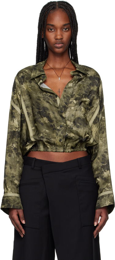 Skjorte R13 R13 Taped Crossover Cropped Shirt Grøn | R13WR378-R463B, 0