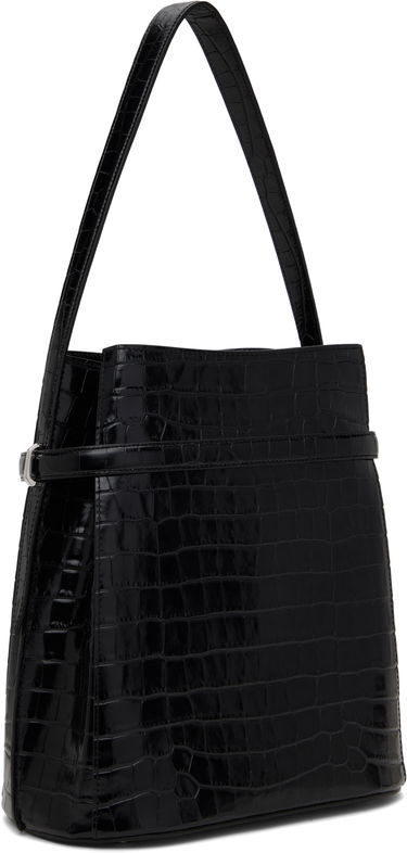 Håndtaske TOTEME Totême Belted Croc-Embossed Leather Bucket Bag Sort | 244-WAL0048-LE0076, 2