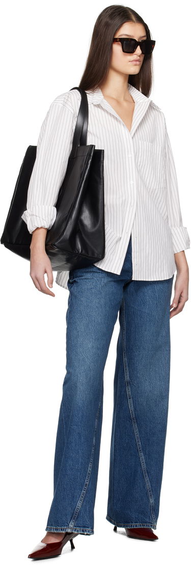 Skjorte Anine Bing ANINE BING Braxton Striped Button-Down Shirt Hvid | A-07-10842-MTL41, 3