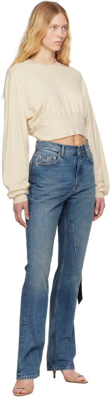 Crop top Rick Owens Rick Owens DRKSHDW Tatlin Cropped Sweatshirt Beige | DS01E3225 BHNDB, 3