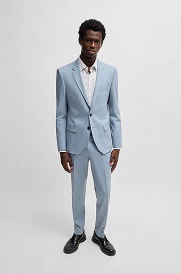 Skjorte BOSS Slim-Fit Printed Cotton Poplin Shirt Hvid | 50539807, 1