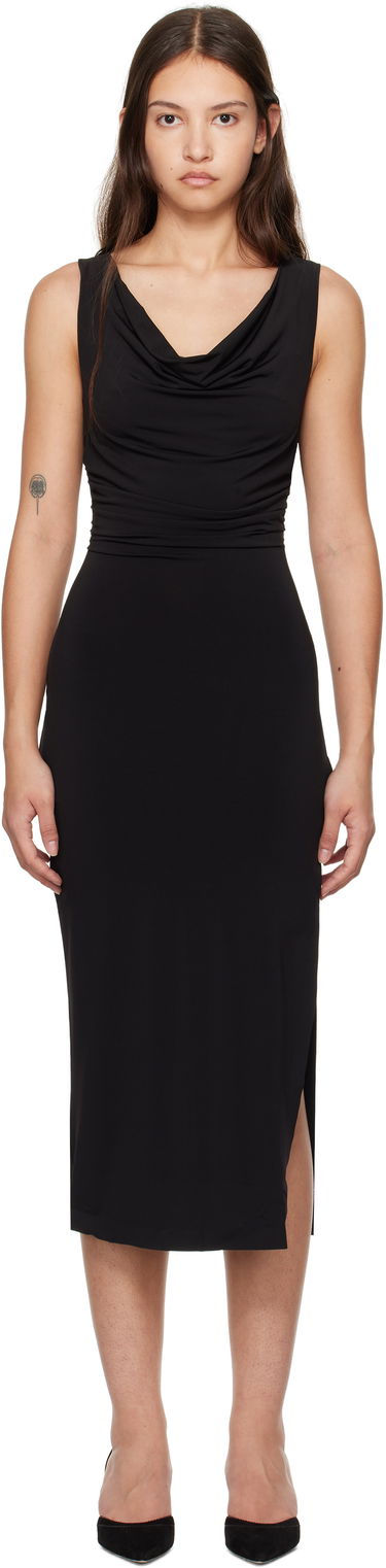 Kjole GUIZIO Guizio Cara Cowl Neck Midi Dress Sort | H24416K012, 0