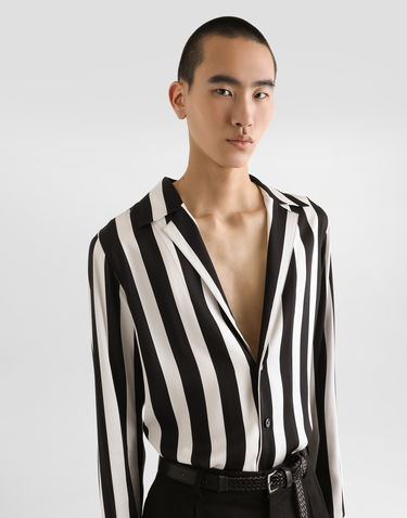 Skjorte Dolce & Gabbana Dolce & Gabbana Silk Charmeuse Long Sleeve Shirt Sort | G5MX5TFSA5WHAXRN, 3