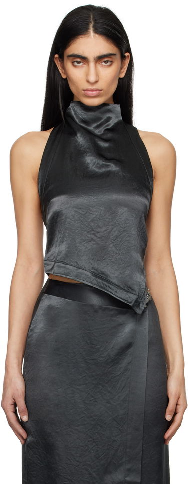 Nederdel Nanushka Nanushka Inara Satin Halter Tank Top Sort | NW25RSTP08077, 0
