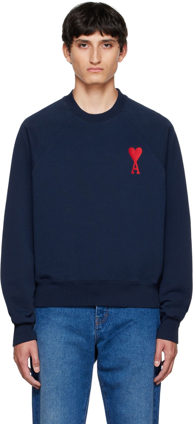 Sweatshirt AMI SSENSE x Sweatshirt Mørkeblå | SPEUSW022.747.410, 0