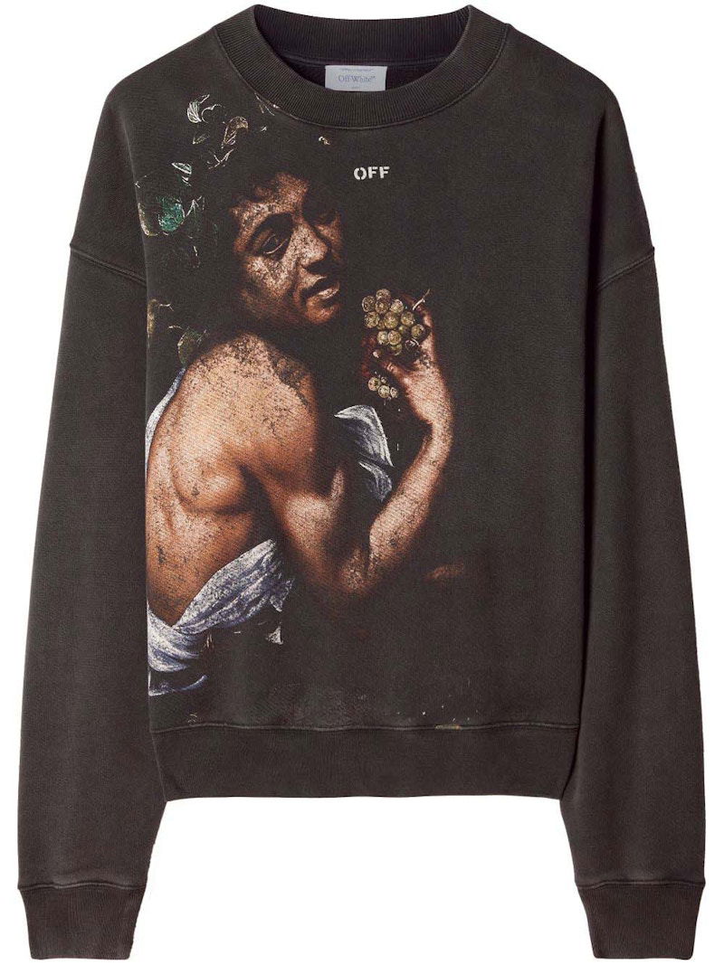 Sweatshirt Off-White Bacchus Cotton Sweatshirt Brown/Print Sort | OMBA054F23FLE0141084